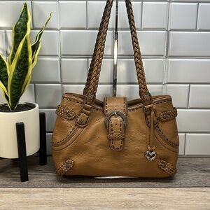 Brighton Tan Braided Shoulder Bag